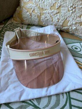 Authentic Dior Pink Tinted Visor with Cream Trim
